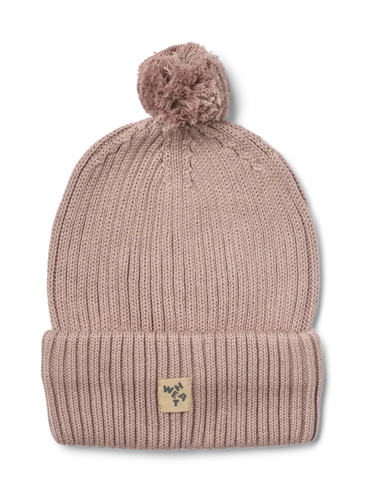 Wheat Habar Strikket Hue - Dry Rose - 6-8 ÅR