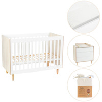 Karl starterpakke - seng, puslekommode, madras og lagen