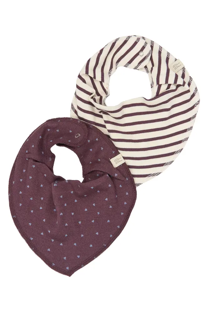 Petit Piao Sky Bib 2-Pak - Huckleberry Striped - ONE SIZE