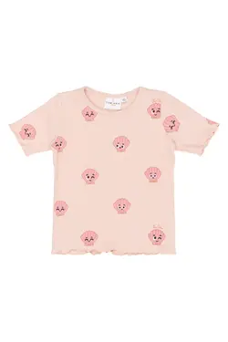 Tinker Rib T-Shirt - Peach Whip AOP - 110