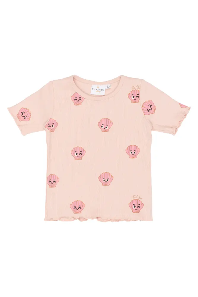 Tinker Rib T-Shirt - Peach Whip AOP - 86