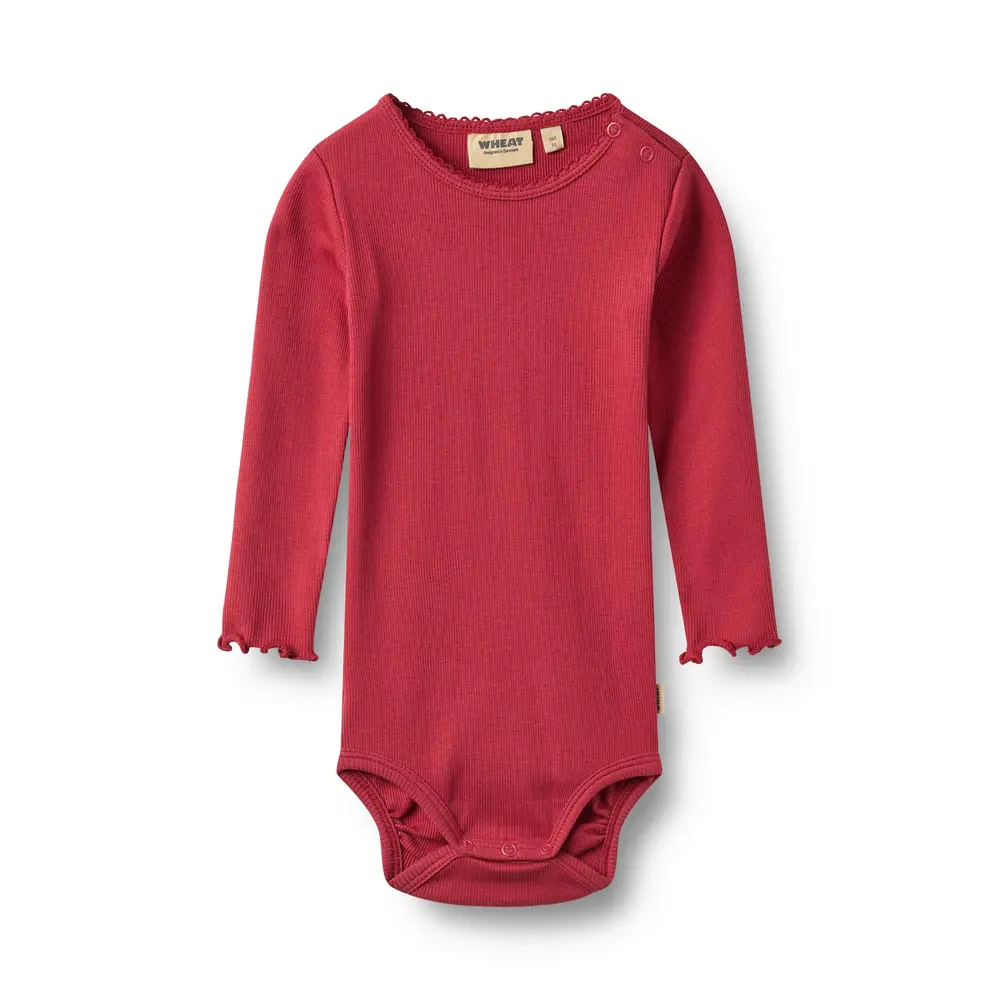 Wheat Regitze Langærmet Rib Body - Red Cherry - 68