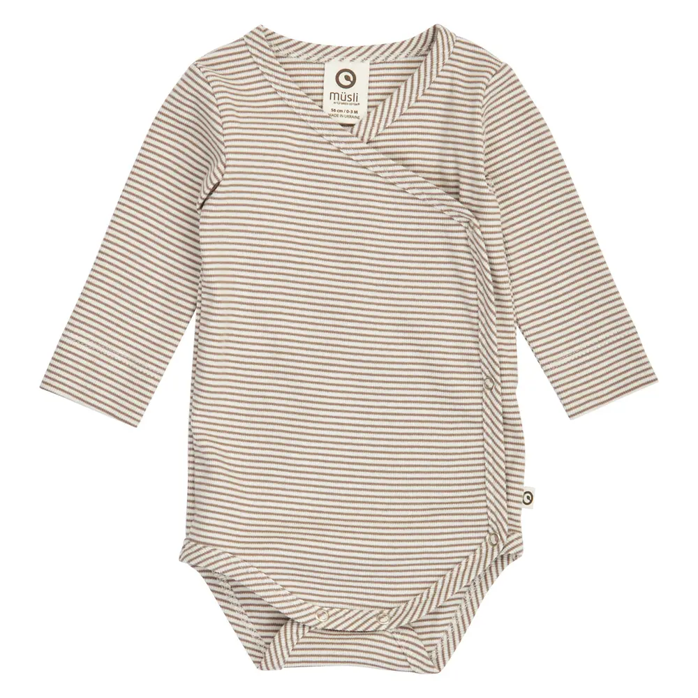 Müsli Mini Stripe Rib Body - Balsam Cream/Walnut  - 62