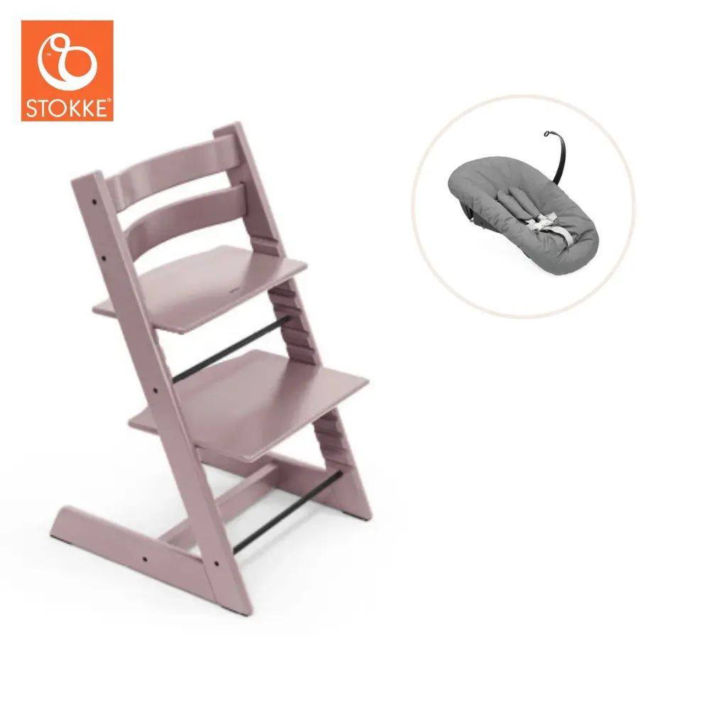 product-Højstol bøg inkl. newborn sæt - Lilla lavendel