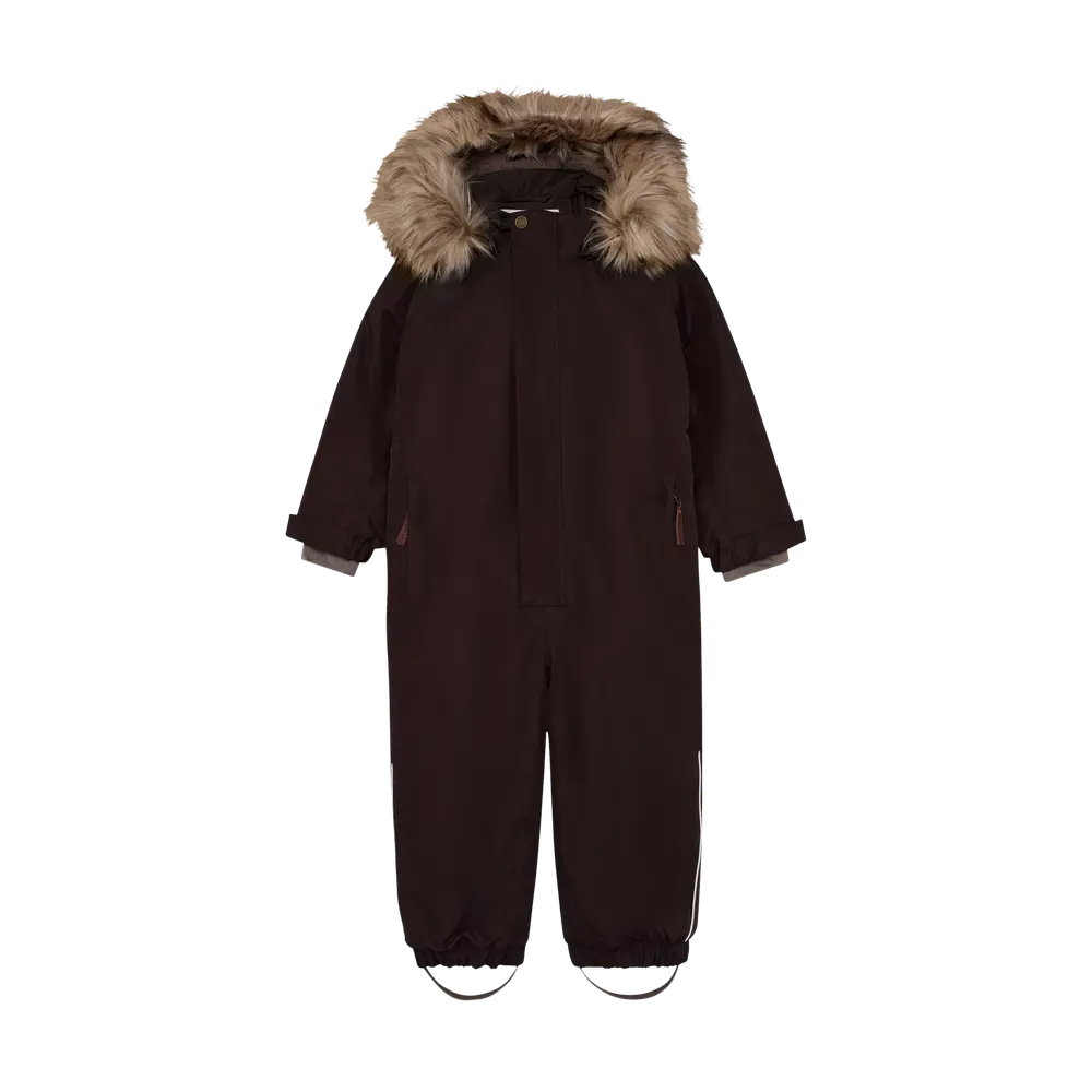 En Fant Flyverdragt Med Imiteret Pels - Coffee Bean - 104