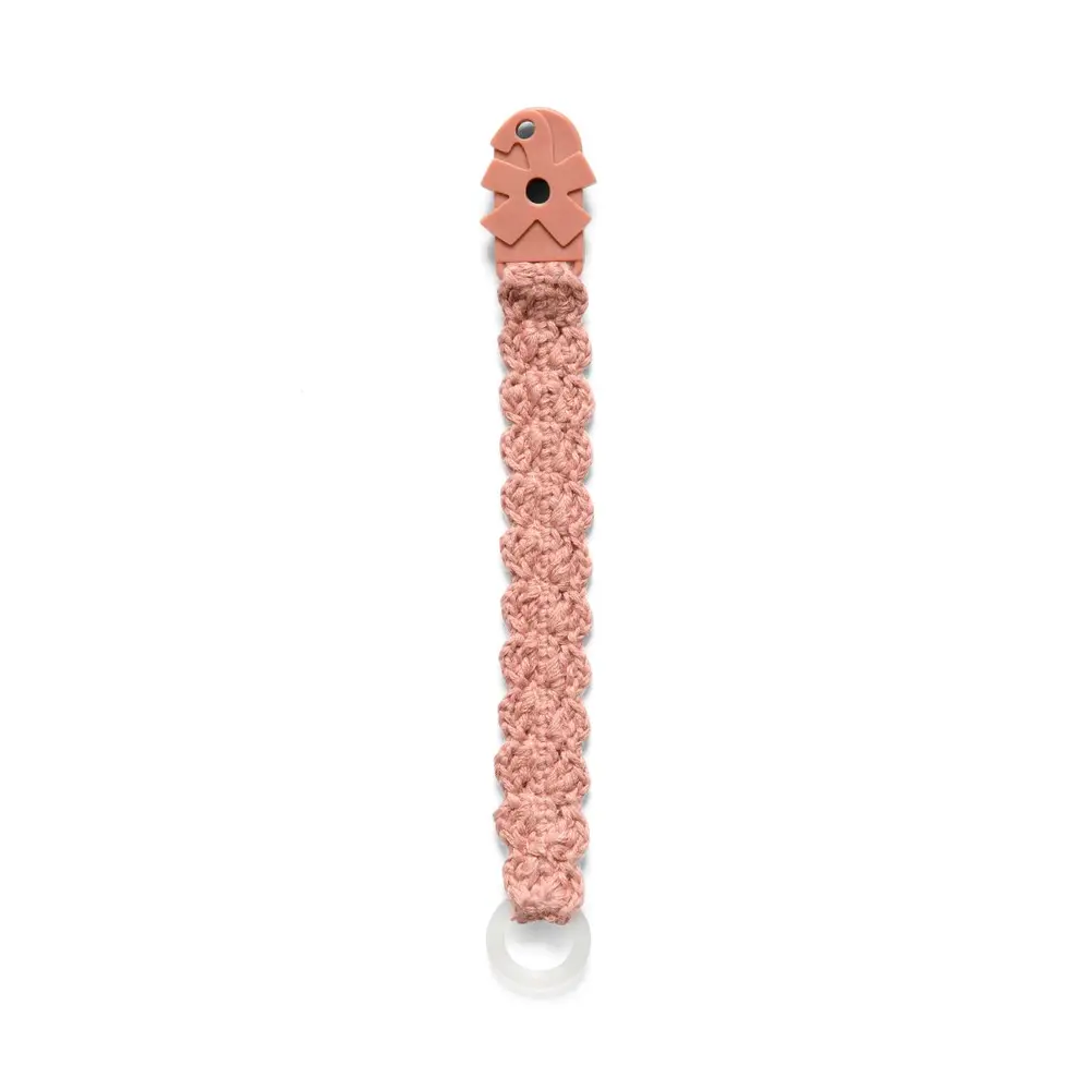 Hæklet suttekæde – blossom pink