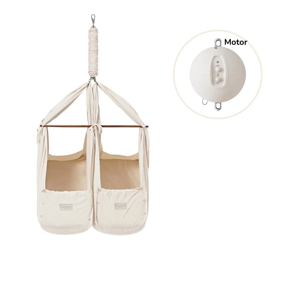 product-Tvillingeslyngevugge inkl. motor - Natur