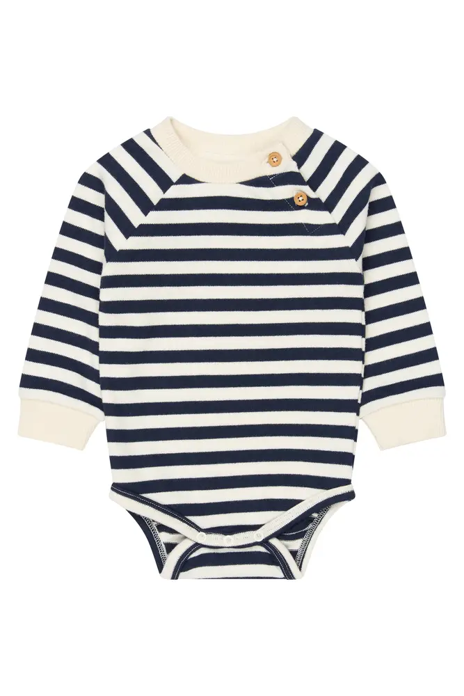 The New Siblings Volker Langærmet Body - Navy Blazer Striped - 86