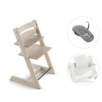 Tripp Trapp Højstol Bøg Inkl. Newborn Sæt Og Babysæt - Whitewash