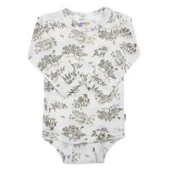 Joha Body l/æ - Uld/Silke - Off White m. Træer