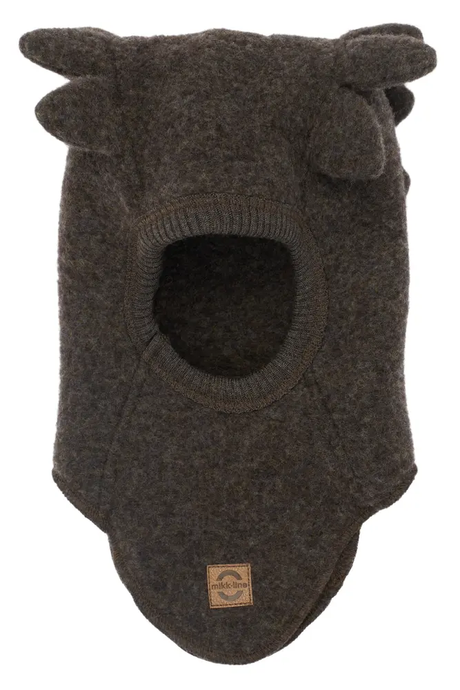 Mikk-Line Uld Elefanthue m. Kroko - Dark Brown Melange - 50/56