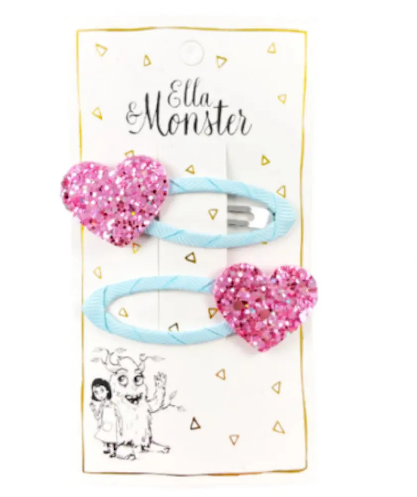 Hårclips Glitter Heartbeats