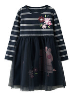 Orini Gurli Gris Tyl Kjole - Navy Blazer