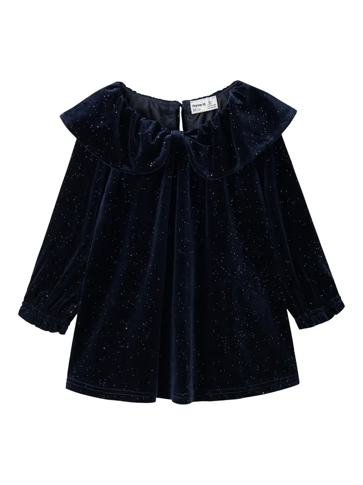 Name It Ricy Velour Kjole - Evening Blue - 92