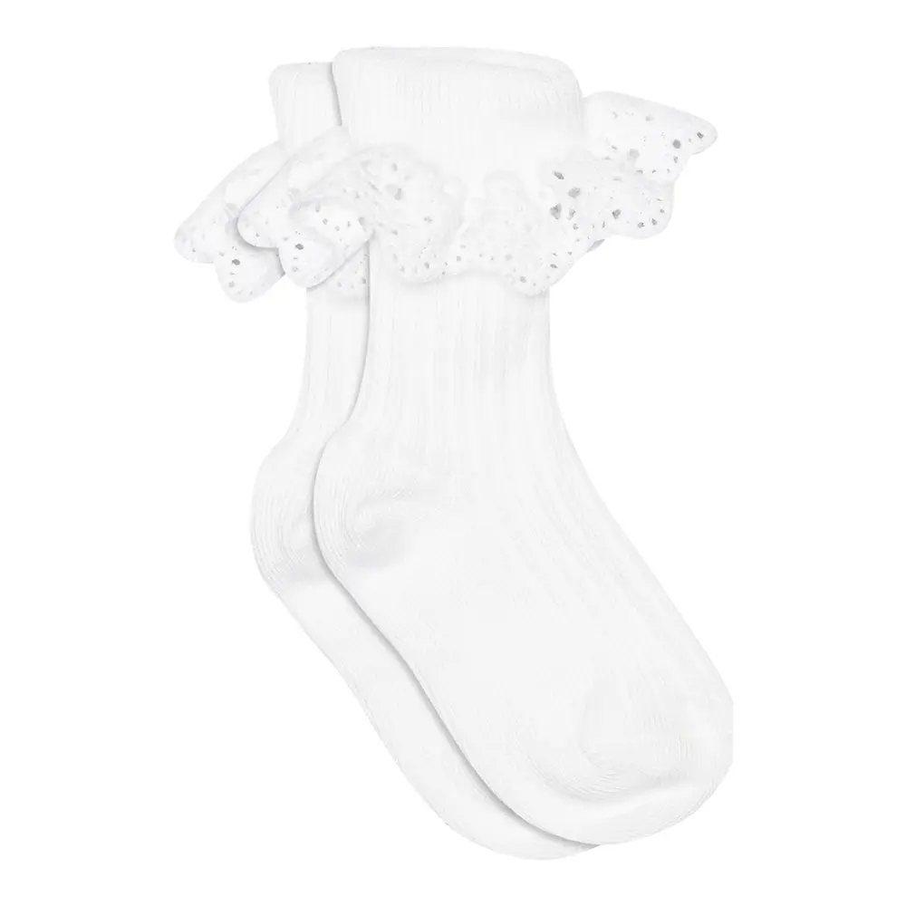 Lisa strømpe med blonde – White – 17/18