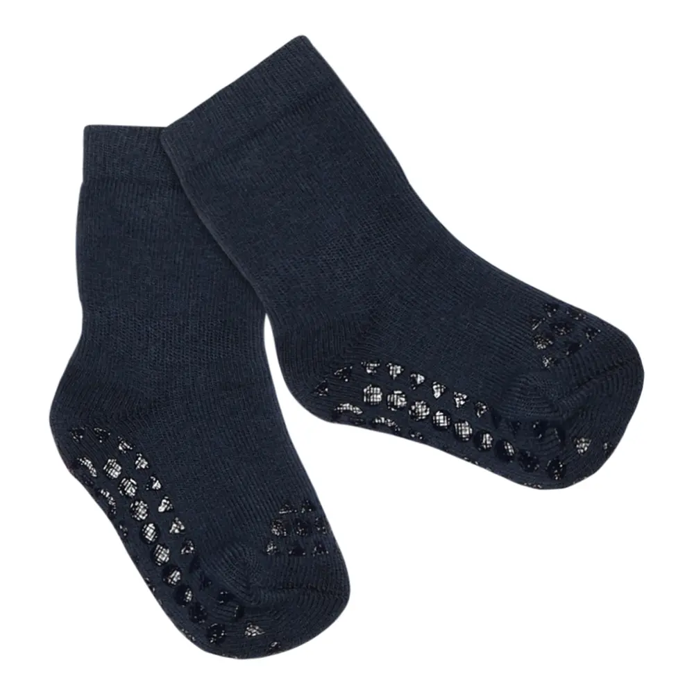 GoBabyGo Skridsikre Strømper Terry Bomuld - Navy Blue - 17/19