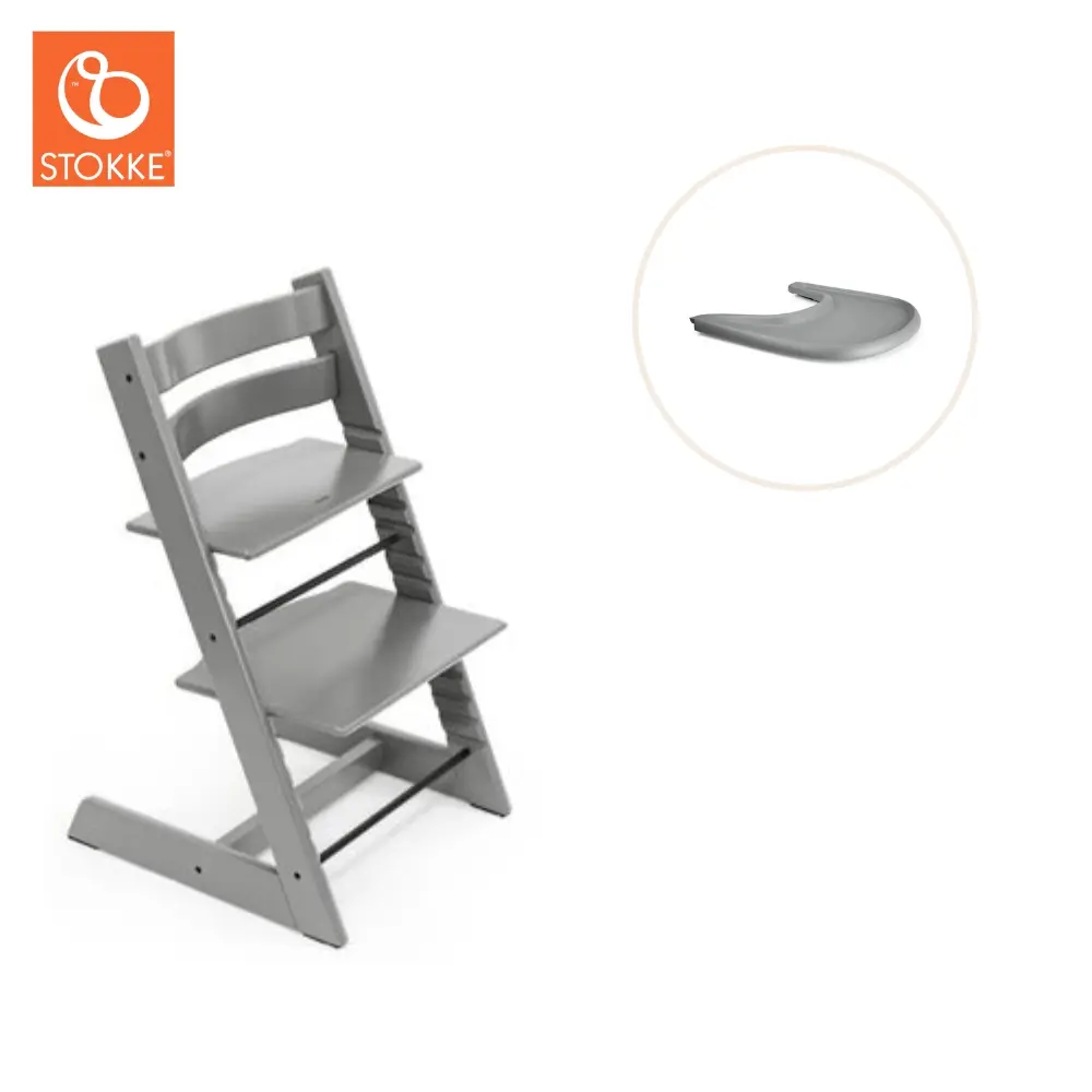 product-Højstol inkl. tray - storm grå/grå