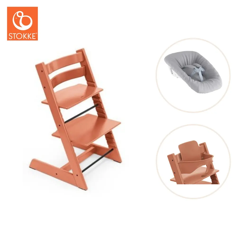 product-Højstol inkl. newborn sæt og babysæt - terracotta