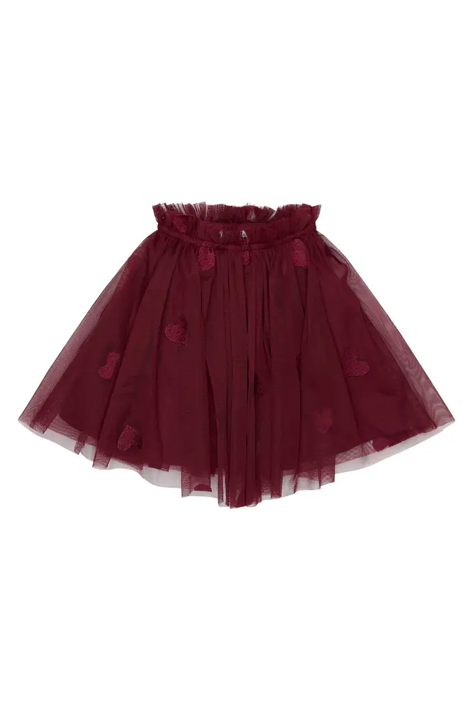 The New Siblings Vonda Mesh Nederdel - Burgundy - 86