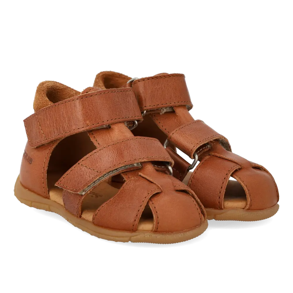 Begynder Sandal m. Velcro - Cognac/Cognac - 20