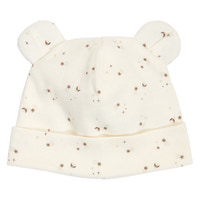 Sparkle Rib Bjørne Hat m. Ører - Balsam cream/ Walnut/ Oat