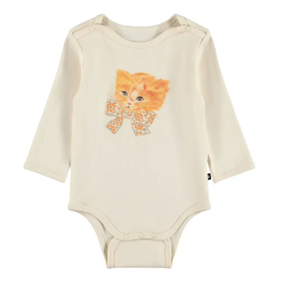 Molo Foss Langærmet Body - Retro Kittens - 92