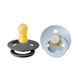 Bibs Colour Sutter - Str. 1 - 2-pak - Rund - Iron/Baby Blue