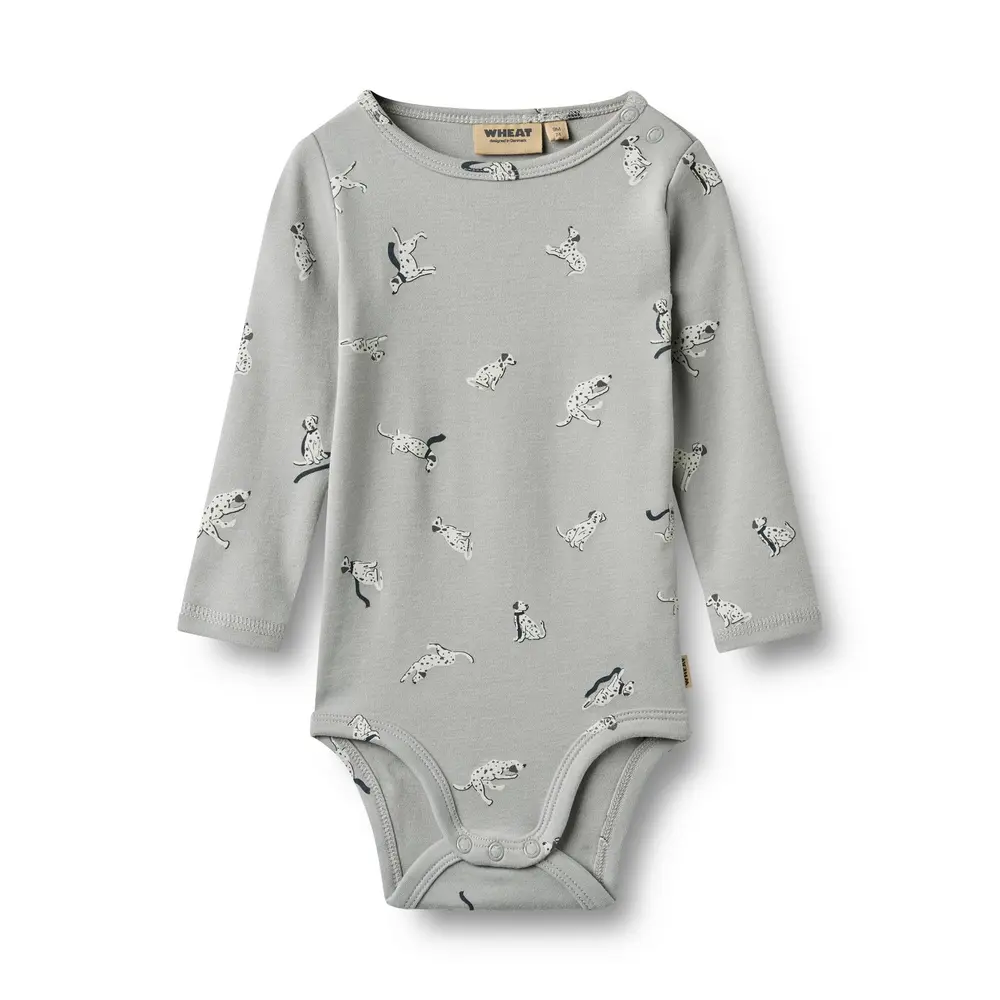 Wheat Freddie Langærmet Body - Dogs With Dots - 68