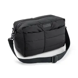 Quiltet barnevognstaske Sort