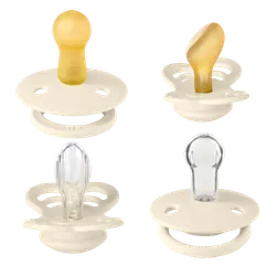 BIBS Try-It Collection - 4 Forskellige Sutter - Str. 2 - Ivory