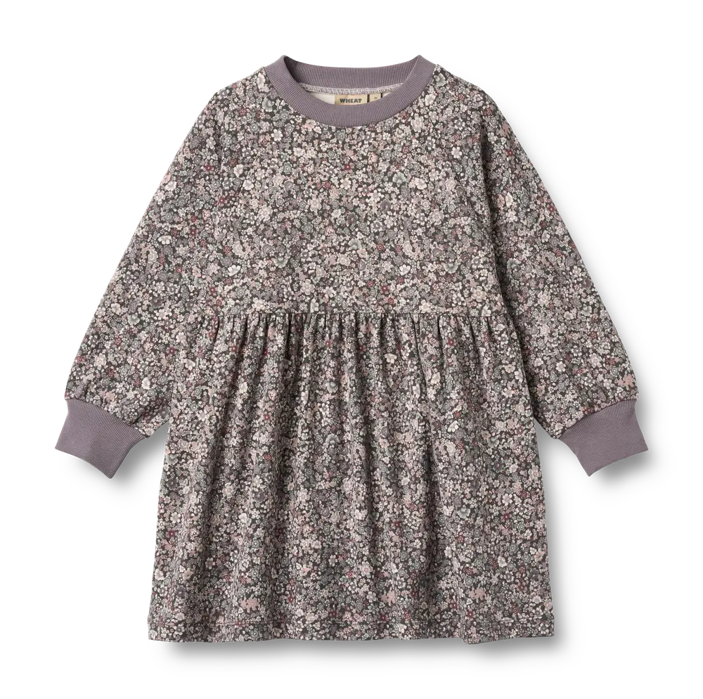 product-Dorthea Jersey Kjole - Purple stone flowers - 3 ÅR