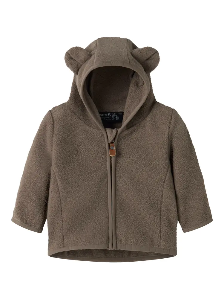 Name It Meeko Fleece Jakke - Walnut - 74