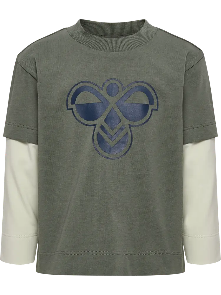 Hummel Loose Layer Langærmet T-Shirt - Castor Gray  - 104