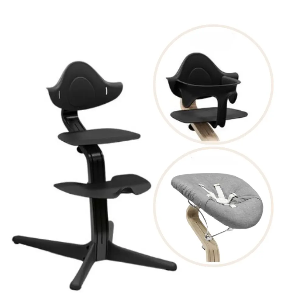 product-Nomi bundle - Højstol, Newborn sæt og babysæt - sort/sort