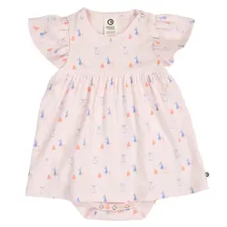 Müsli Kjolebody k/æ - Rib - Picnic Frill - Primrose/Shell Blue/T