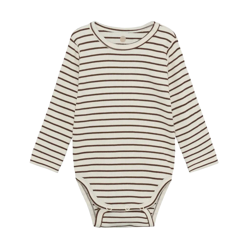 En Fant Langærmet Body Rib - Chestnut - 92