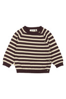 Striktrøje - Off White/Brown