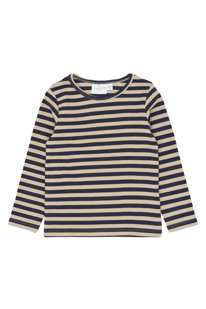The New Siblings Fro Rib Bluse - Navy Blazer Striped - 98