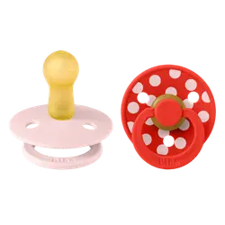 BIBS Colour Sutter - Str. 2 - Rund - 2-pak - Blossom/Candy Apple