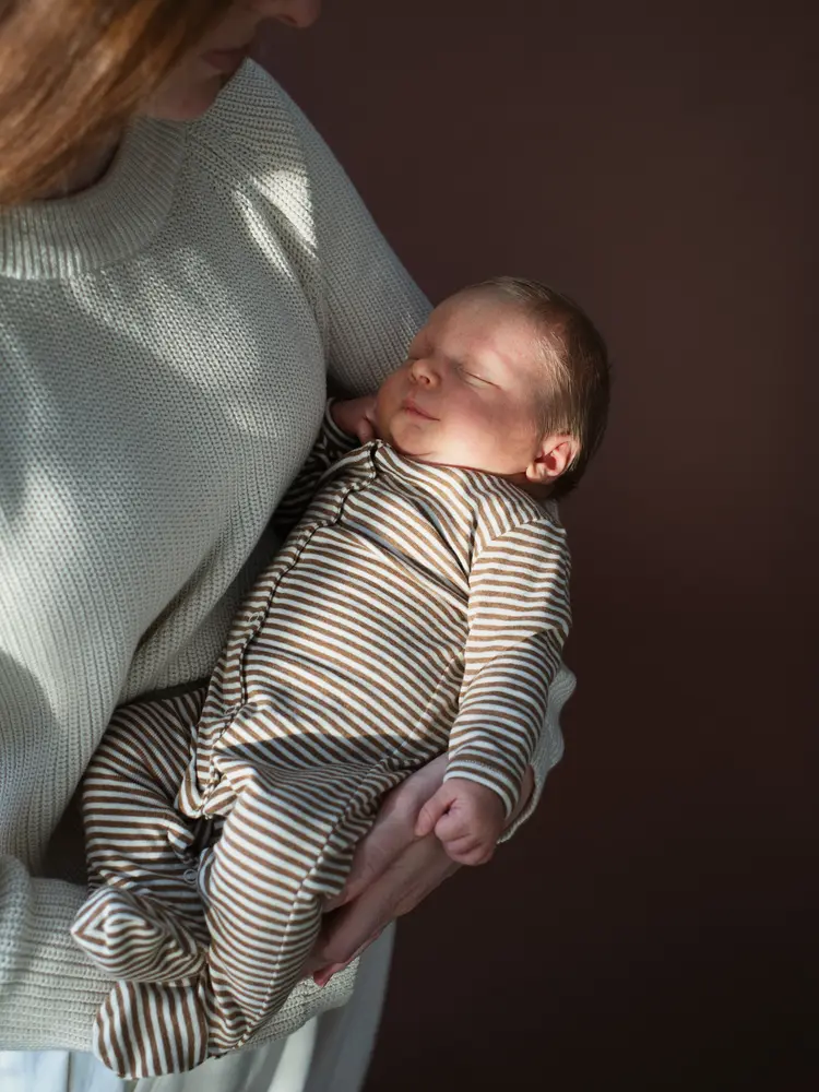 Nyfødt Dragt - Almond/Offwhite - 56 CM