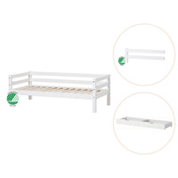 ECO Dream Juniorseng hvid, med sengehest og skuffesæt