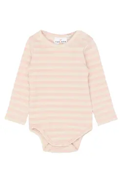 Fro Langærmet Rib Body - Peach Whip Striped - 86