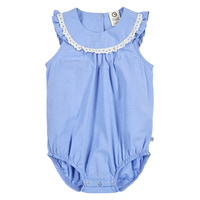 Poplin Romper - Shell blue