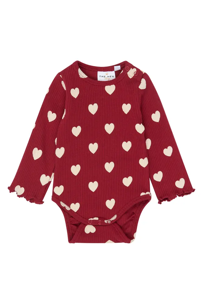 The New Siblings Holiday Langærmet Rib Body - Rio Red AOP TN - 56