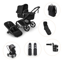 Bugaboo Fox 5 Renew Kombivogn Inkl. Puslerygsæk, Kørepose, Kopholder, Højdeadapter Og Regnslag - Heritage Black/Black