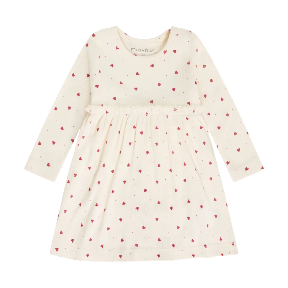 Minymo Langærmet Rib Bodykjole - Eggnog - 50