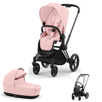 E-Priam kombivogn - Peach pink/Matt black