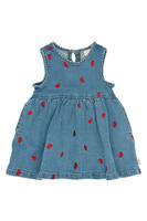 Eva Denim Kjole - Light Blue Denim EMB