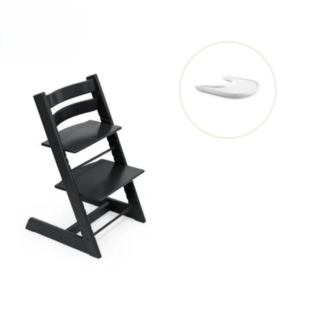 product-Højstol inkl. tray - sort/hvid