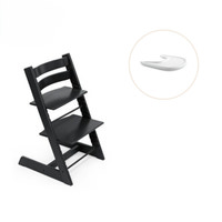 Højstol inkl. tray - sort/hvid